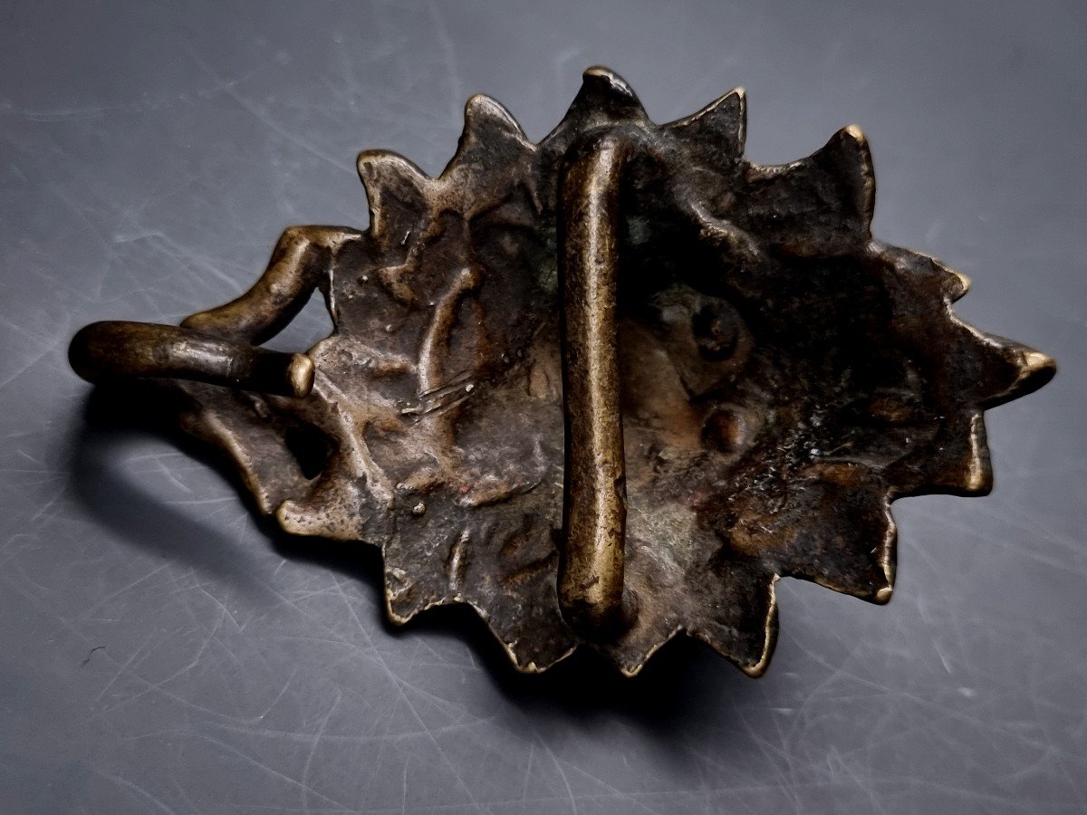 Cast Bronze Harness Plate Lost Wax Forming A Lion Seventeenth - Eighteenth Century-photo-2