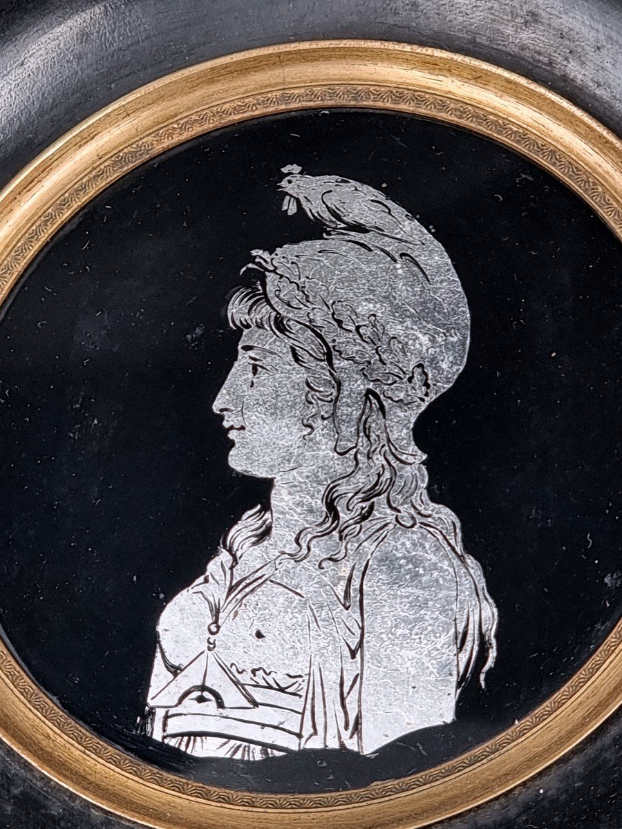 églomisé Silver Representative The French Republic With The Attributes Rooster, Phrygian Cap,-photo-3