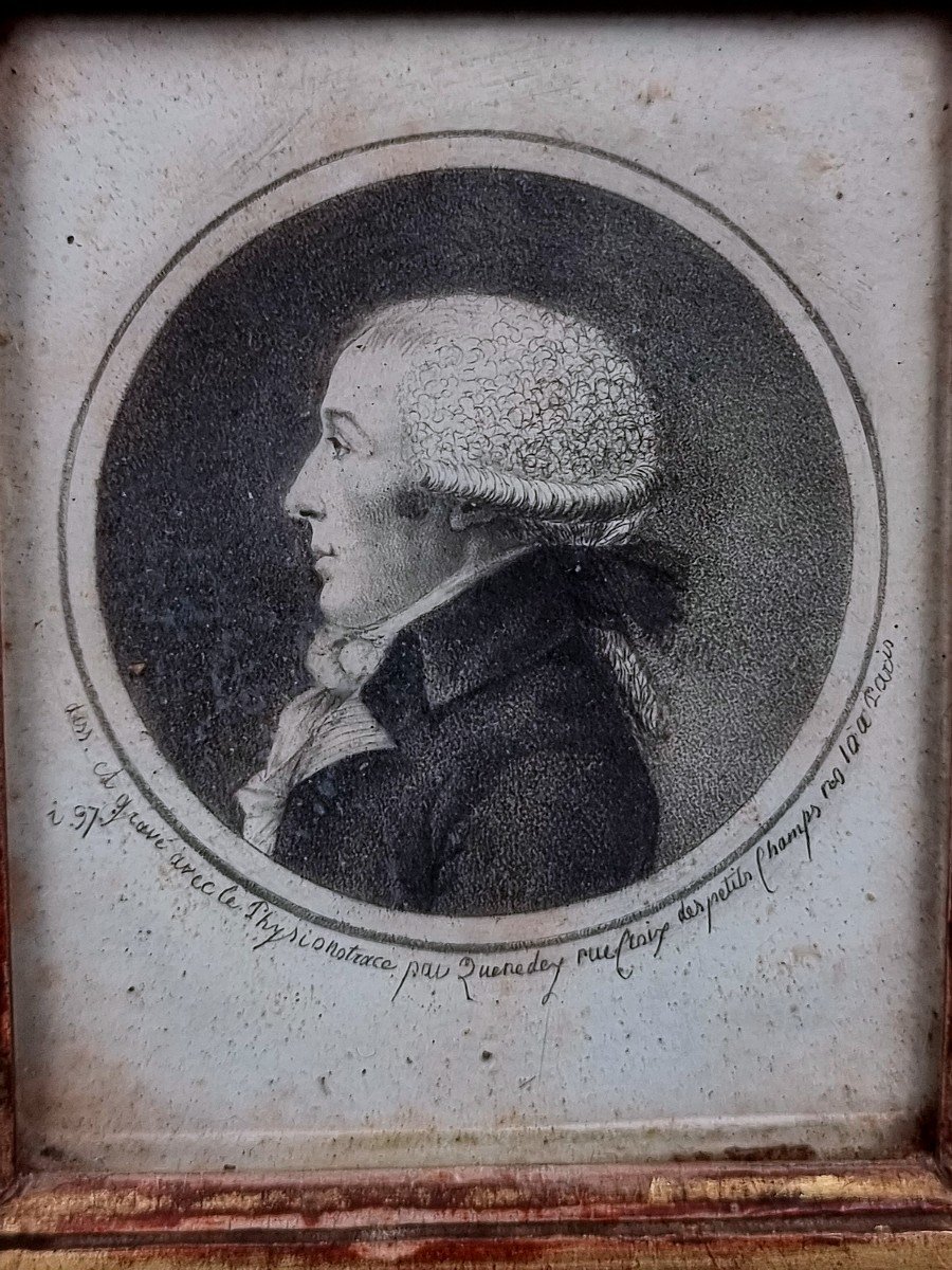 Physionotrace Of A Period Man Late 18th Century By Quenedey Rue Des Petits Champs Paris No. I 37-photo-4
