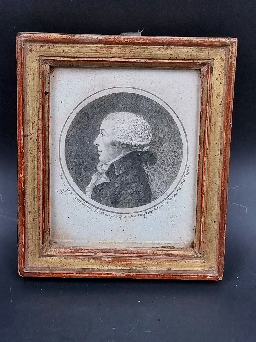 Physionotrace Of A Period Man Late 18th Century By Quenedey Rue Des Petits Champs Paris No. I 37
