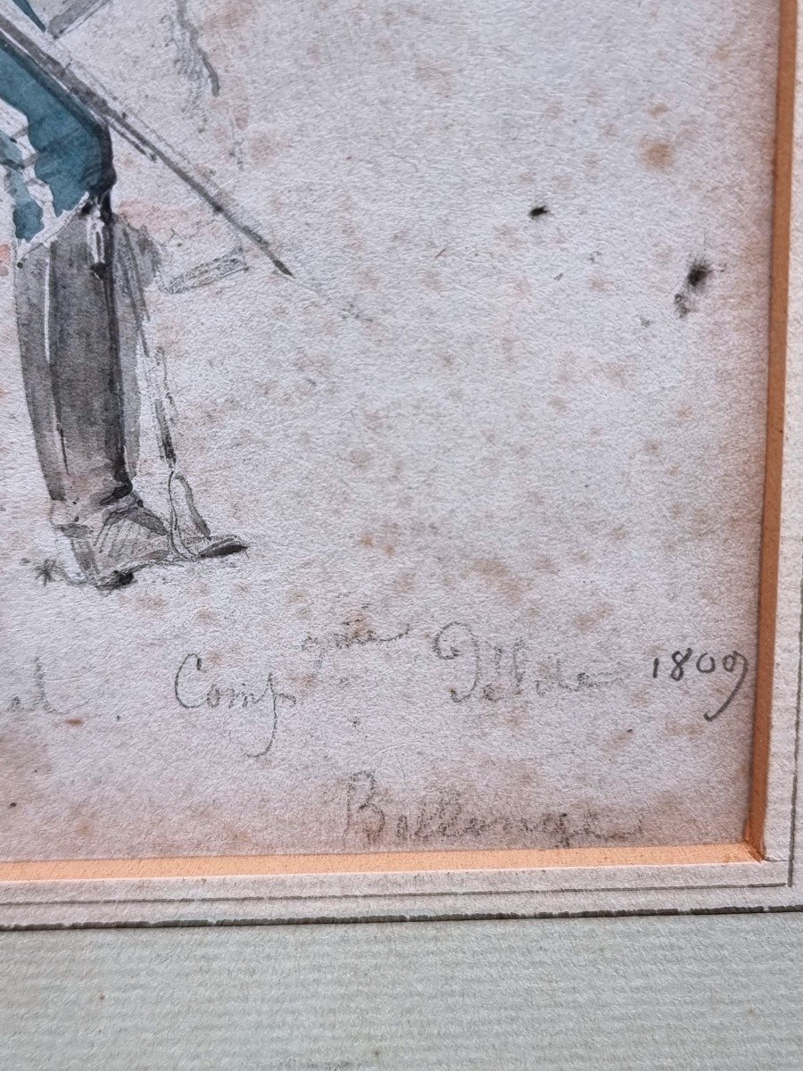 Dessin Soldat Empire 25 E Régiment De Chasseur à Cheval Compagnie d'élite  Hippolyte Bellange-photo-1