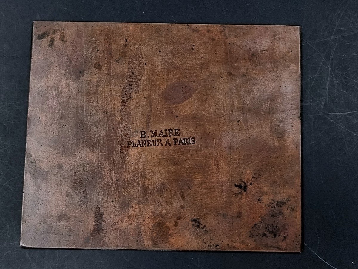 Ex Libris Copper Matrix Plate With The Coat Of Arms Of Henri Du Plessis-guénégaud -photo-4