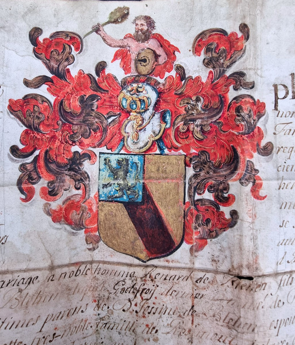 Certificate Of Proof Of Nobility Coat Of Arms Resimont Family Brussels Luxembourg 1682-photo-2