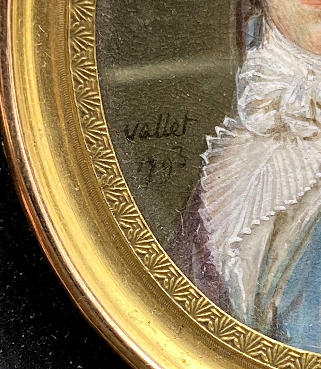 Miniature From The Revolutionary Era, Dated 1797, Signed Vallet-photo-4