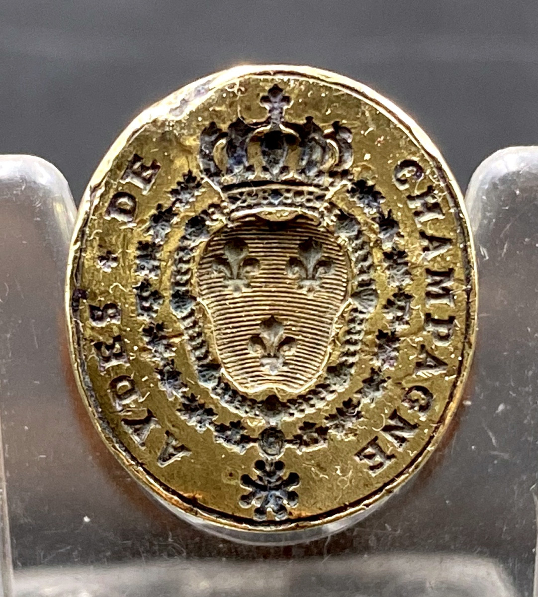 18th Century Stamp With The Great Coat Of Arms Of France And Collar Of The Holy Esprit-photo-2
