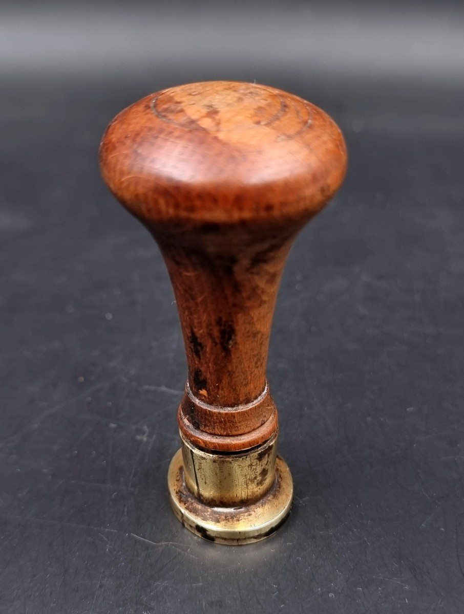 sceau cachet matrice en bronze notaire public monogramme AC -photo-2