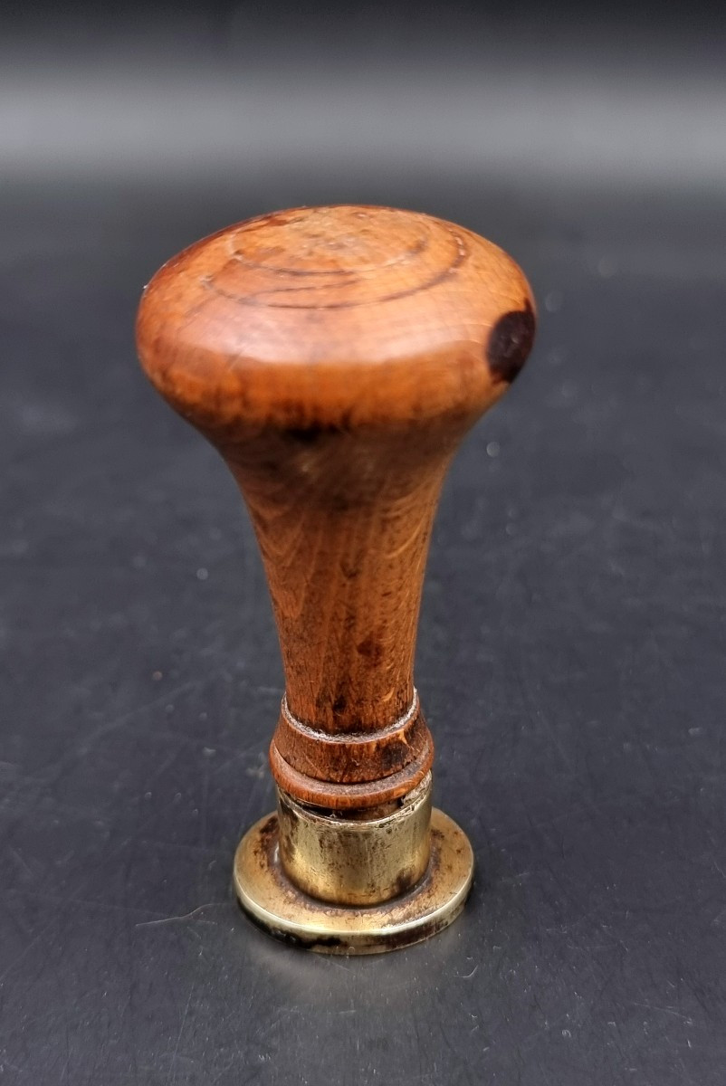 sceau cachet matrice en bronze notaire public monogramme AC -photo-3