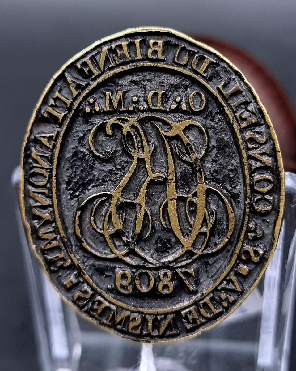 Bronze Seal Of The Masonic Lodge Of Nîmes, Council Of Anonymous Benevolence, Sv Of Nîmes -photo-2