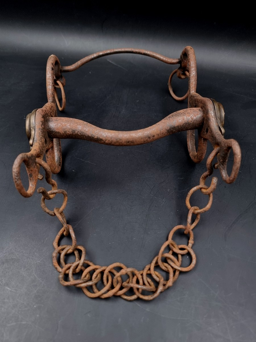 Artillery Bridle Bit Complete With Its Curb Chain, Second Empire Style -photo-3