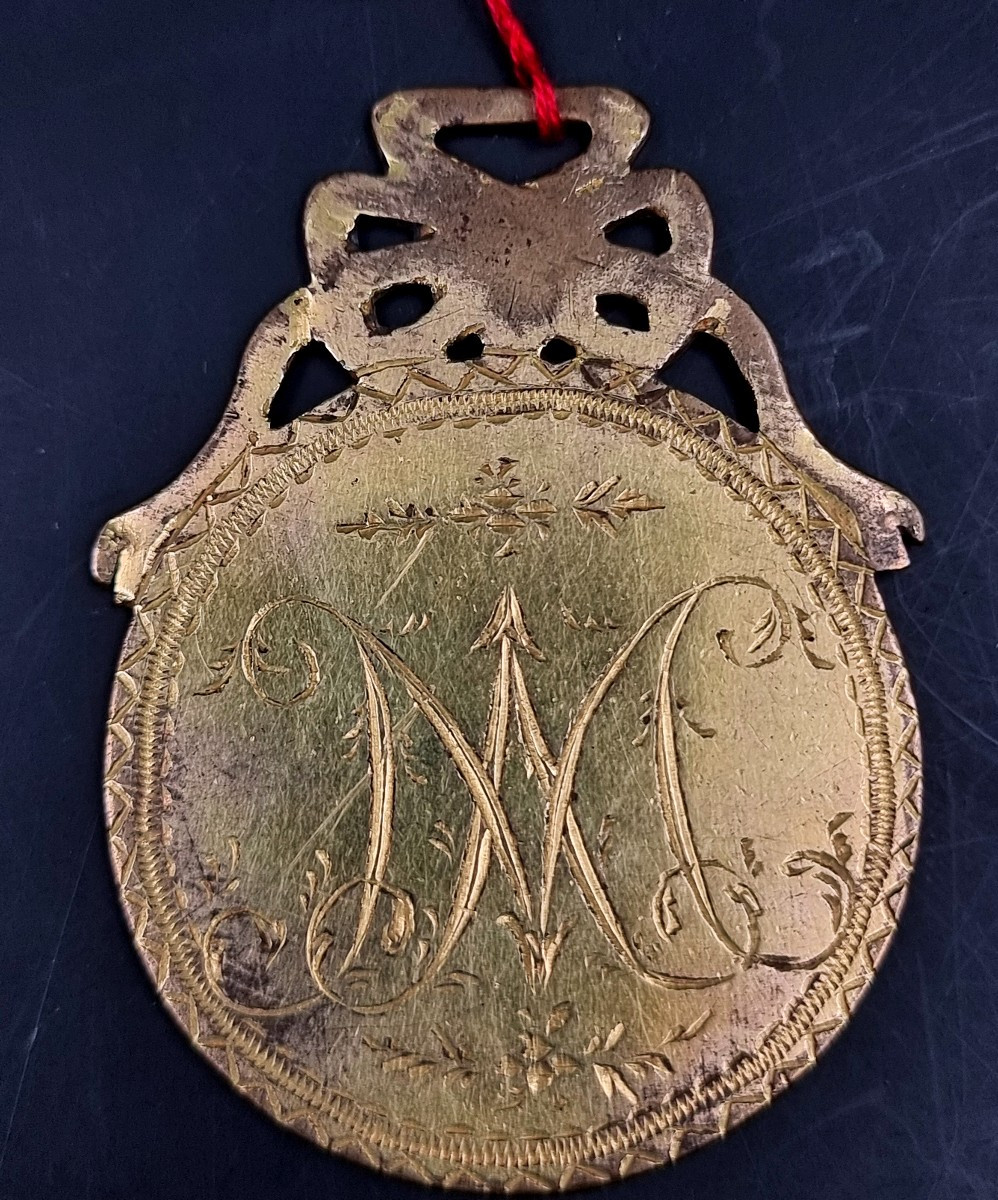 Gilt Bronze Baptismal Medal, Louis XVI Period, Depicting Jesus And St. John The Baptist  -photo-3