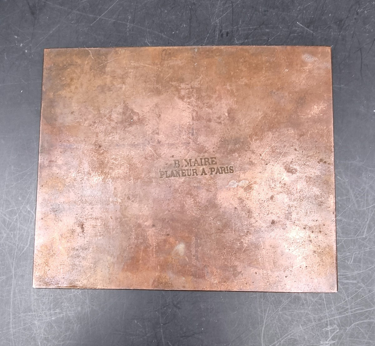 Plaque Matrice Cuivre Ex Libris Aux Armoiries de Christophe de Beaumont -photo-1