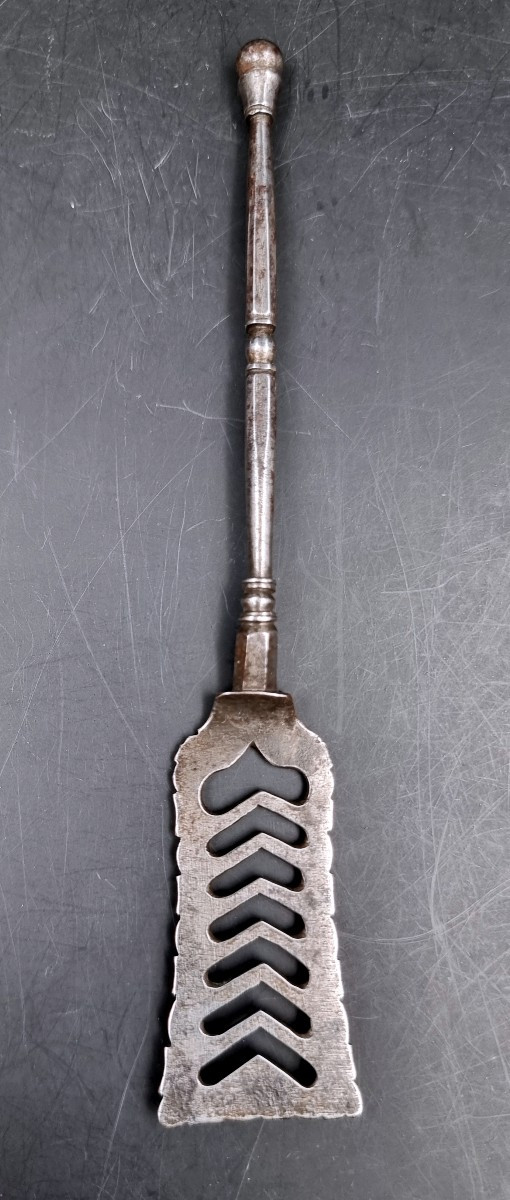 A Shovel, Known As A "couvot" Shovel, Made Of Wrought Iron And Openwork With Heart Motifs