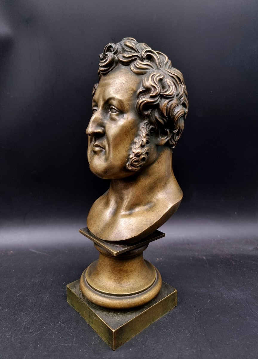 Buste en bronze du roi des Français Louis Philippe époque XIX e siècle -photo-2