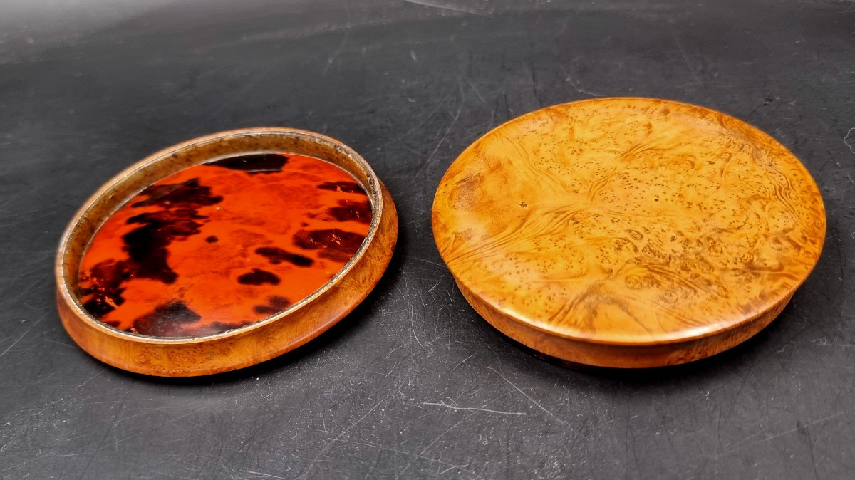 Table Snuffbox In Burr Wood Decorated With A Medallion Of The Bust Of King Charles X Of France-photo-4