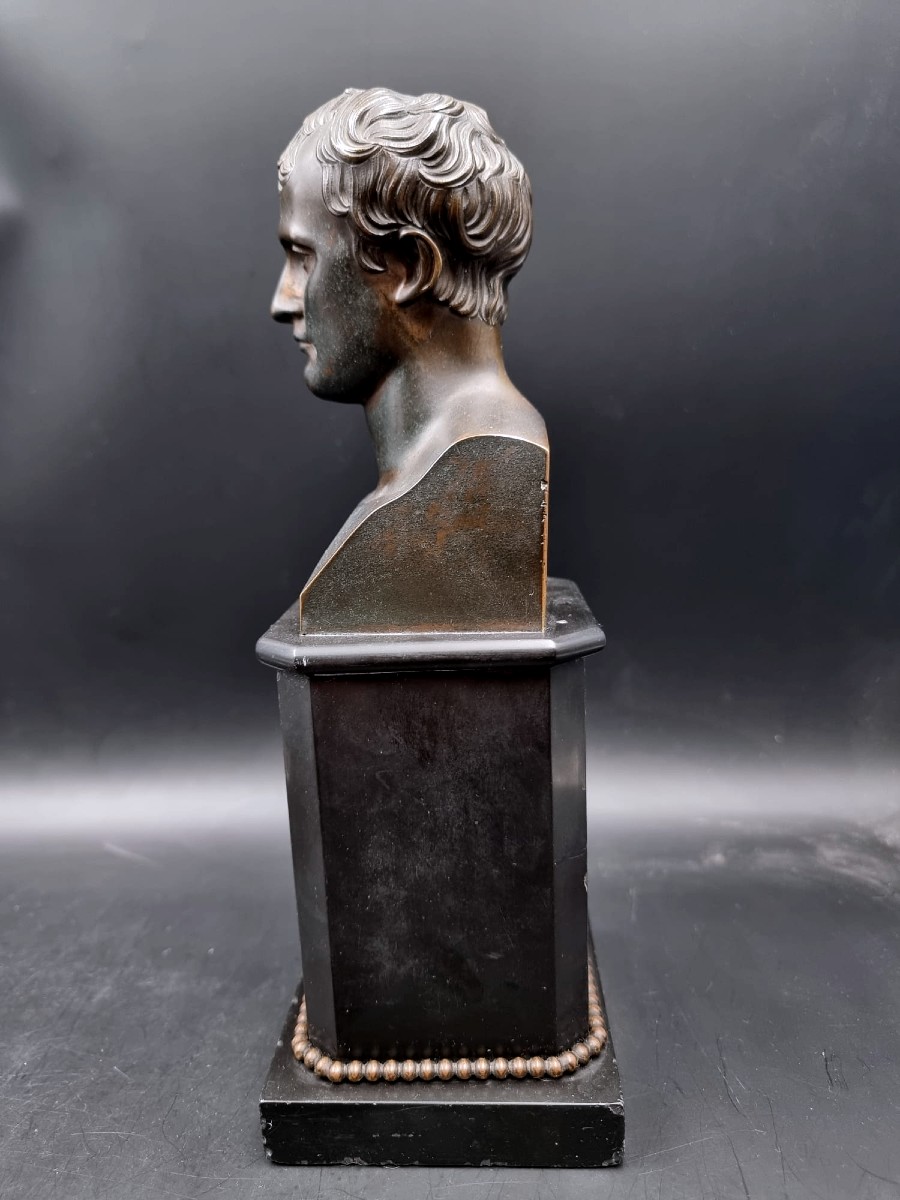 Bronze Bust Of Napoleon On A Black Marble Base-photo-3