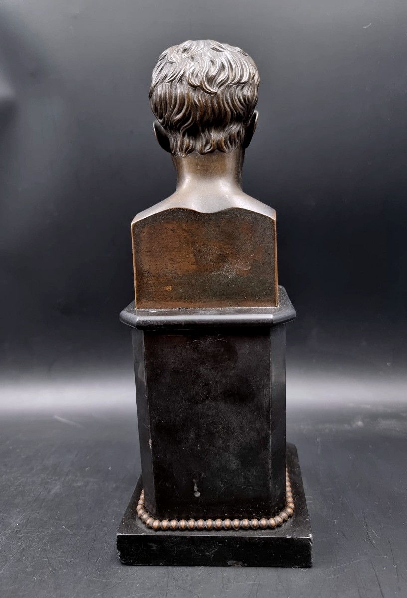 Bronze Bust Of Napoleon On A Black Marble Base-photo-4