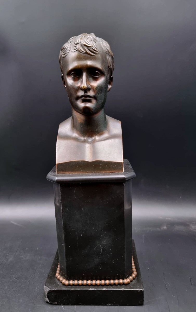 Bronze Bust Of Napoleon On A Black Marble Base
