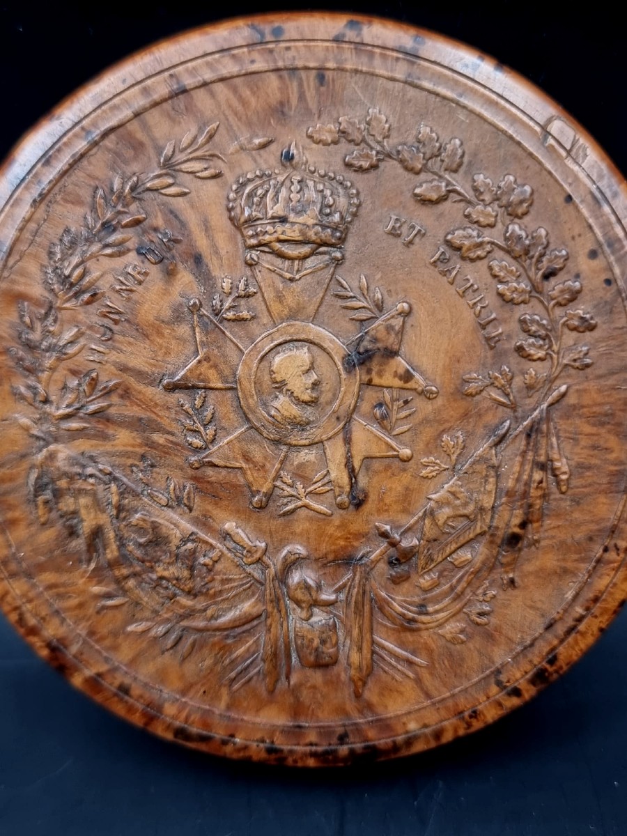 boite en bois pressé  convoi  cercueil de l'empereur Napoléon porté par ses fidèles compagnons -photo-3