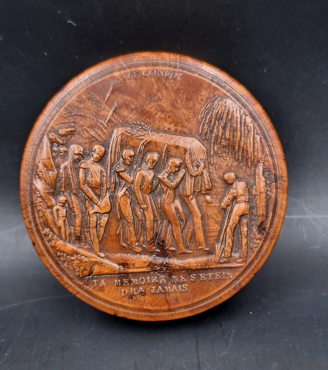 boite en bois pressé  convoi  cercueil de l'empereur Napoléon porté par ses fidèles compagnons -photo-3