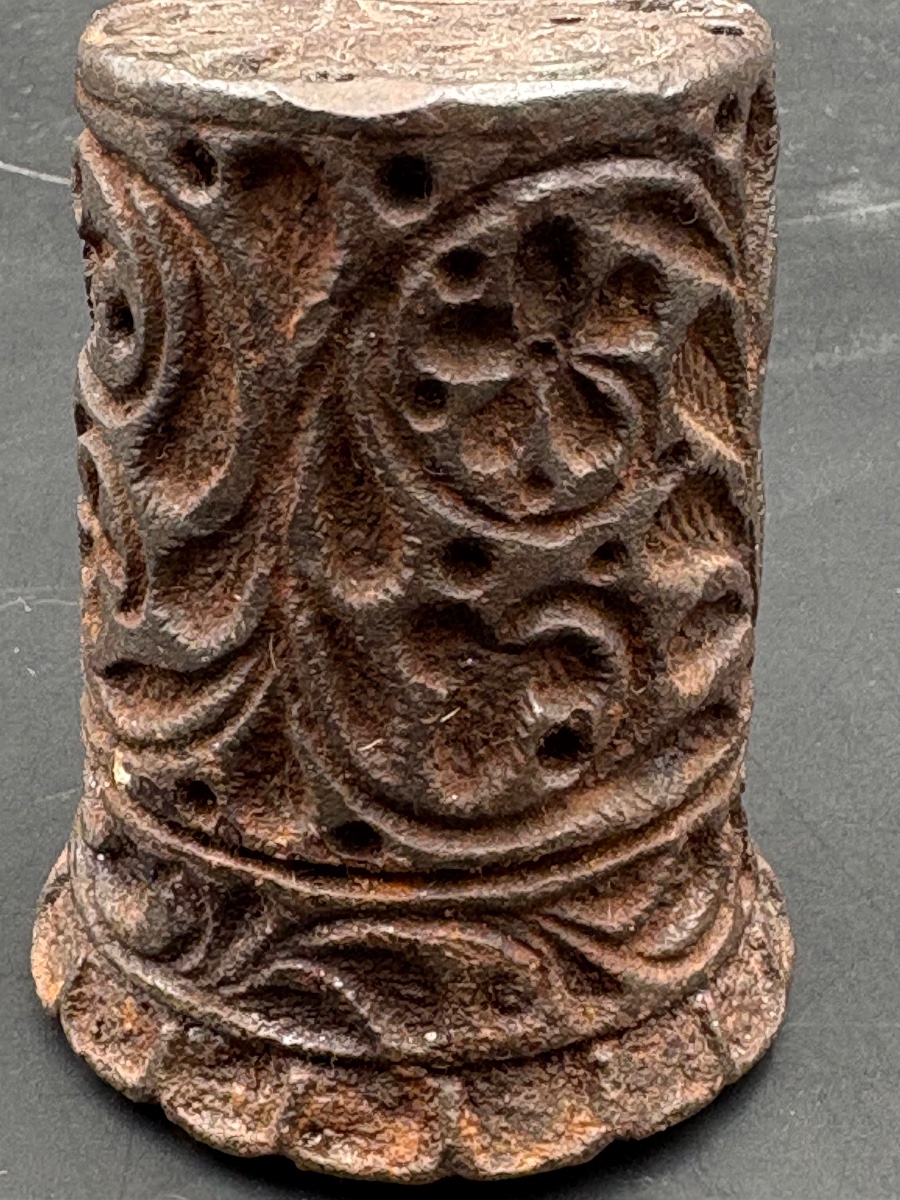 Medieval-era Iron Stamping Die With Floral And Scroll Motifs -photo-2