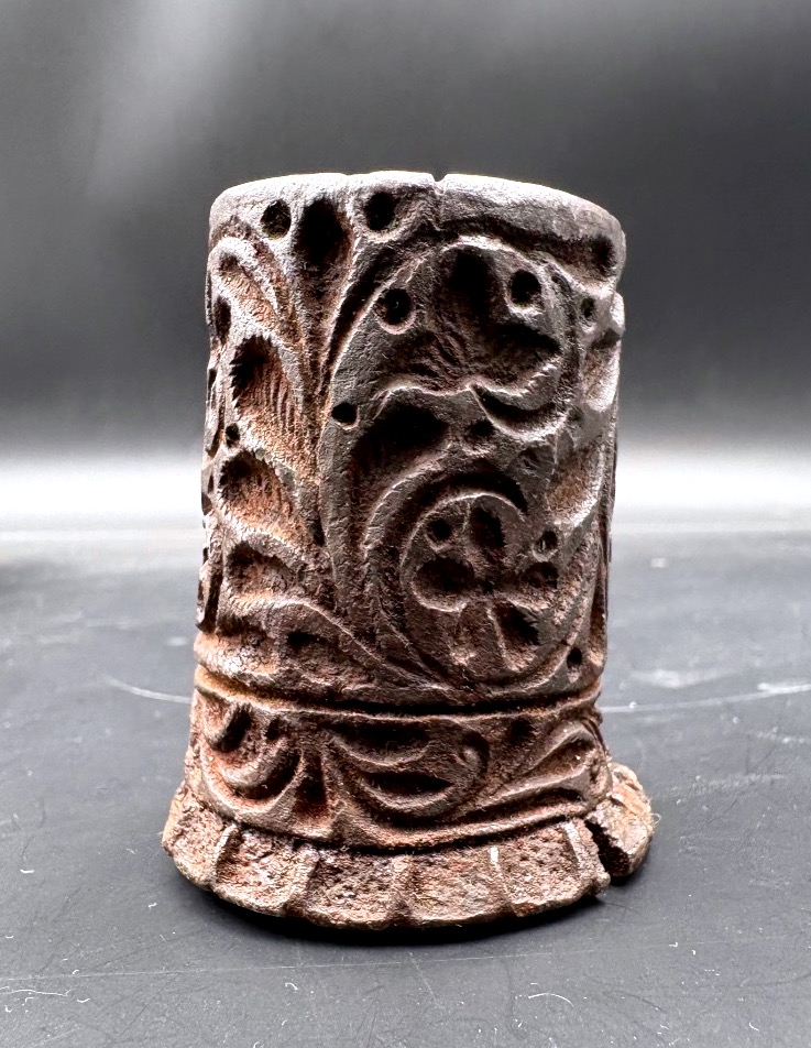 Medieval-era Iron Stamping Die With Floral And Scroll Motifs -photo-1
