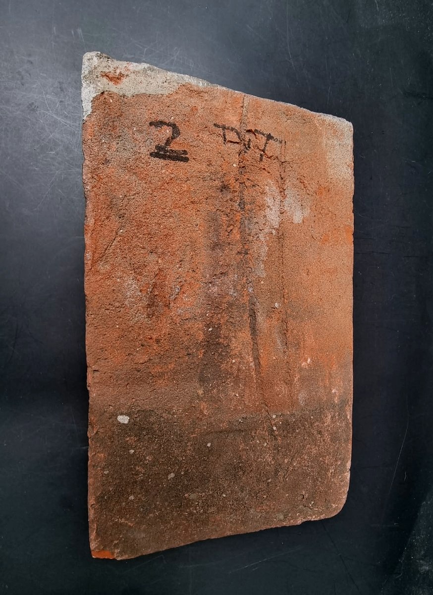Flat Tile Inscribed Before Firing; I Put Them ------ In The Hay -photo-3