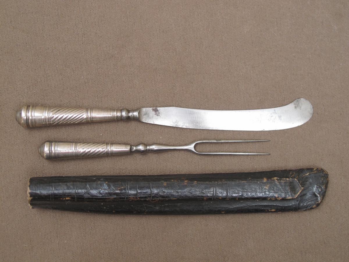 Covered From Travel And Steel Silver XVII Century And Its Leather Case