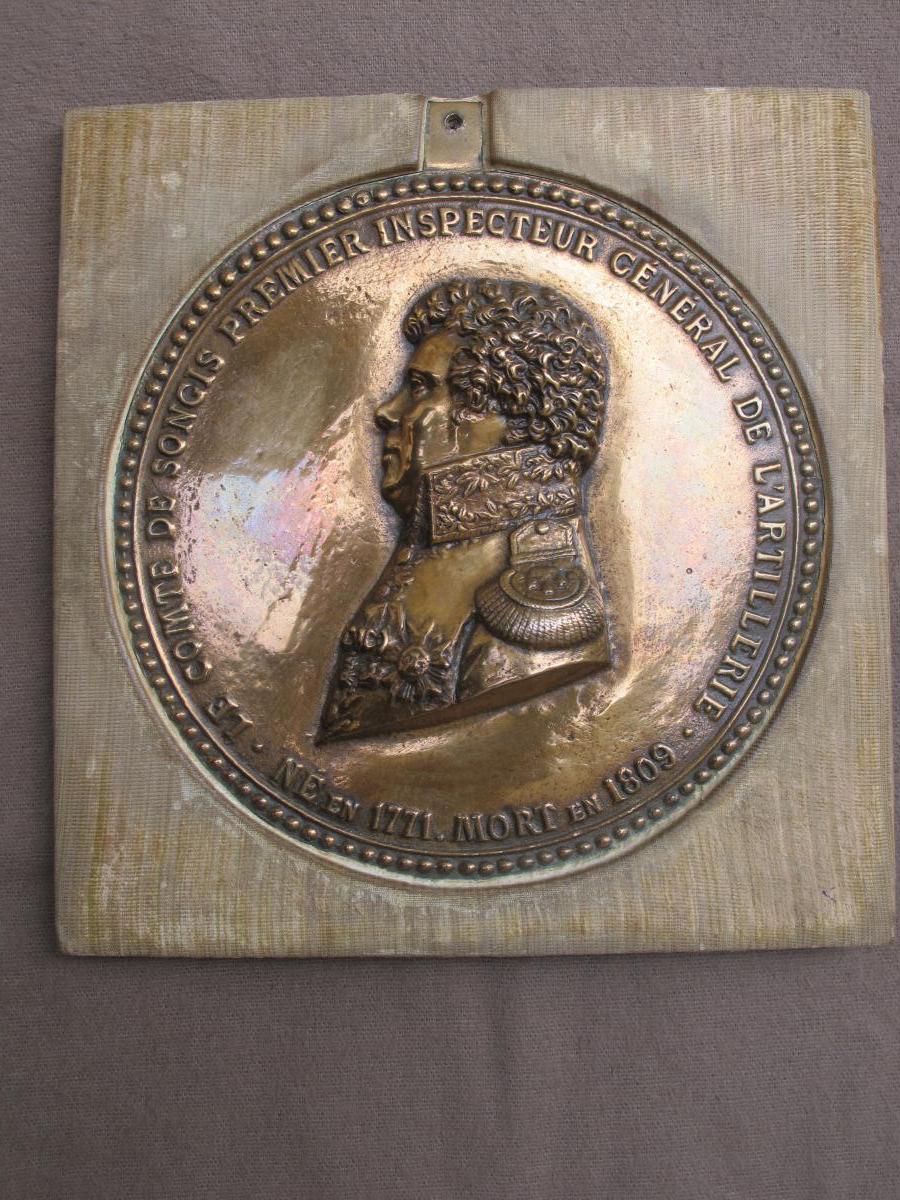 Medallion Bronze Du Comte De Songis First Inspector General Of Artillery 1771 - 1809