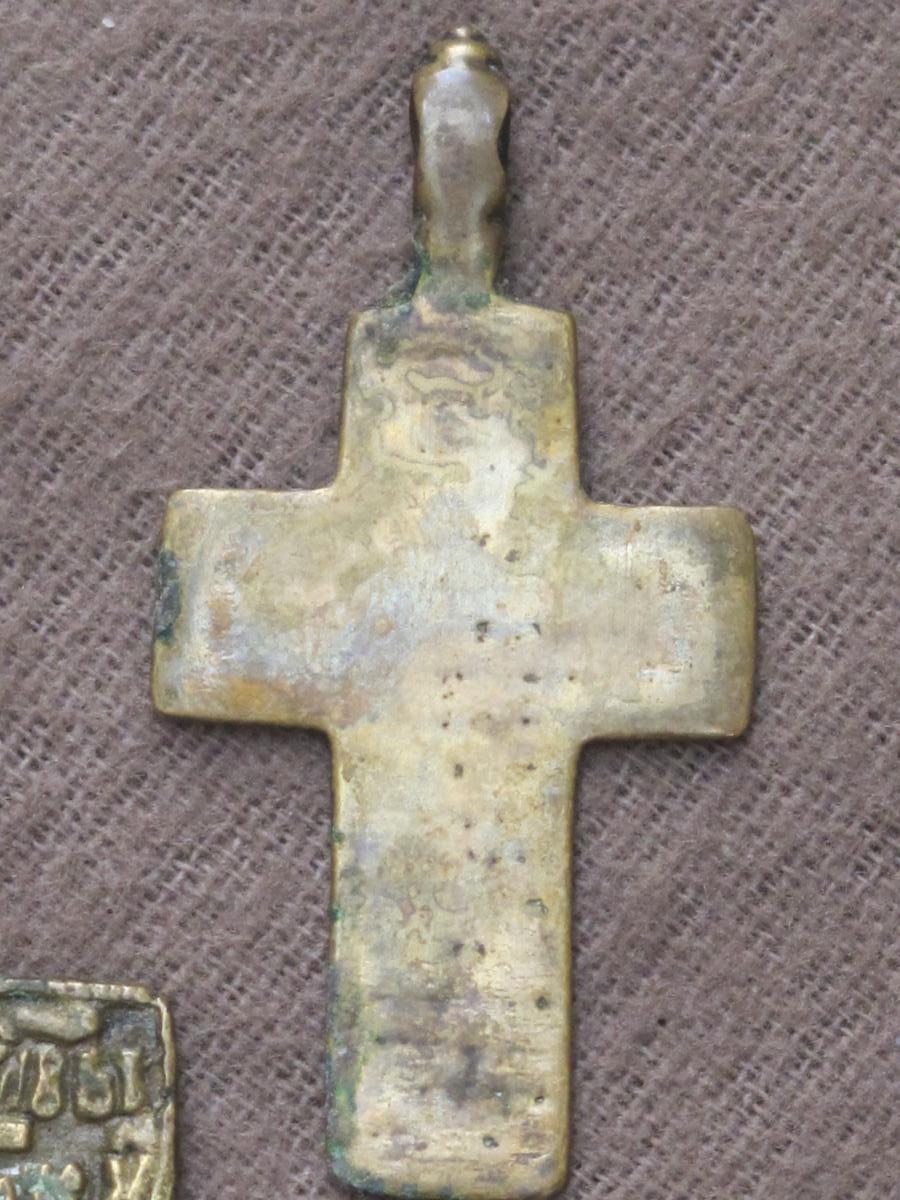 Croix Et Médaillon Russe En Bronze époque Début XIX Siècle-photo-2