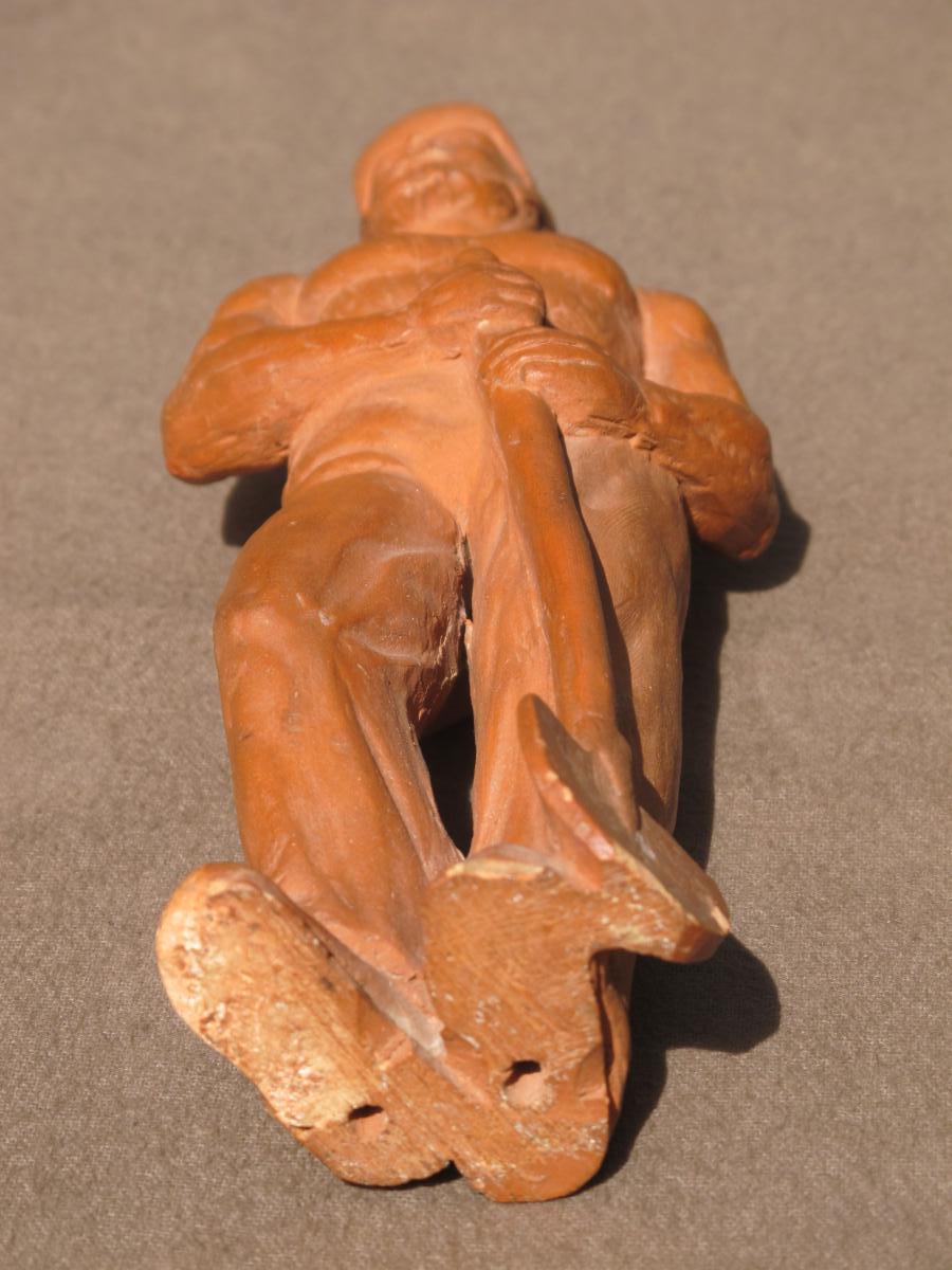 Legionnaire Nude Torso Terracotta Dated 1942-photo-2