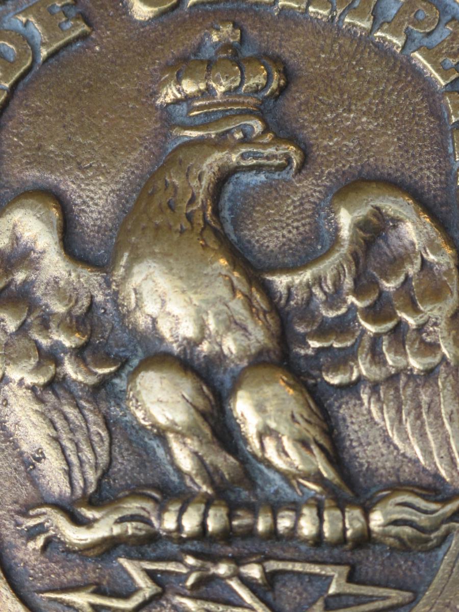 Country Guard Plate Of Saint-Étienne-le-molard In Bronze-photo-4