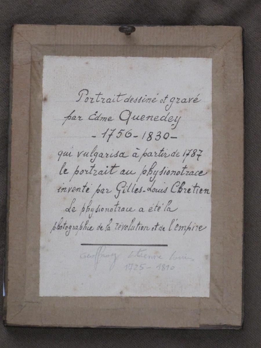 Physionotrace Par Quenedey Geoffroy Etienne Louis 1725 1810 Pharmacien Entomologiste -photo-4