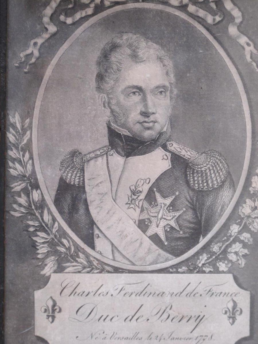 Charles Ferdinand De France Duc De Berry Versailles 24 Janvier 1778 Cadre Gravure