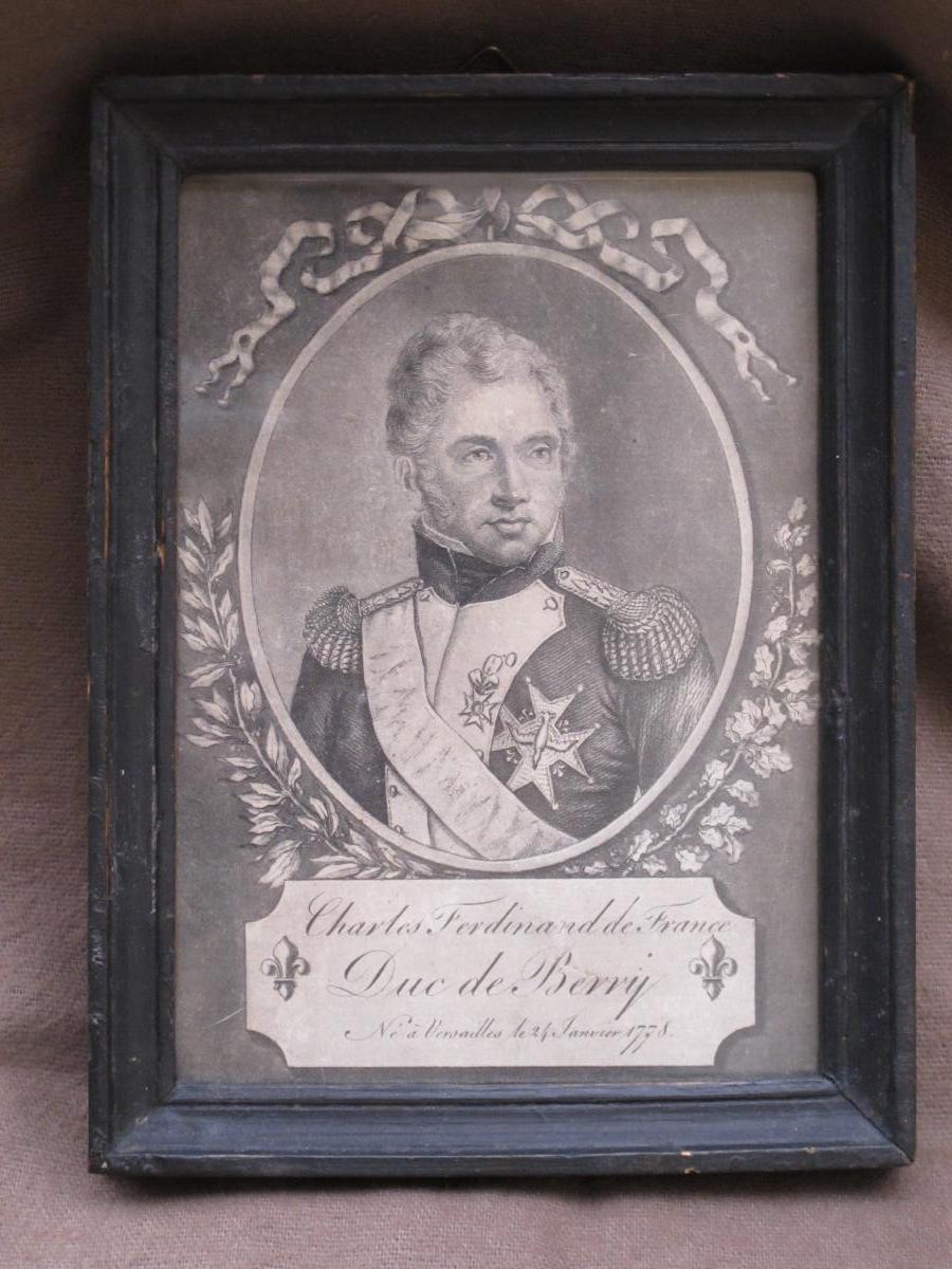 Charles Ferdinand De France Duc De Berry Versailles 24 Janvier 1778 Cadre Gravure-photo-2