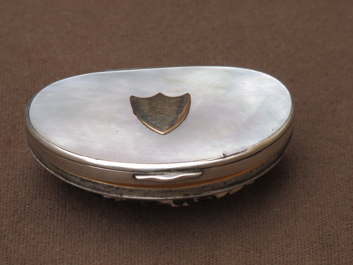 Silver Box Gold Pearl And Shell Empire Period-photo-2