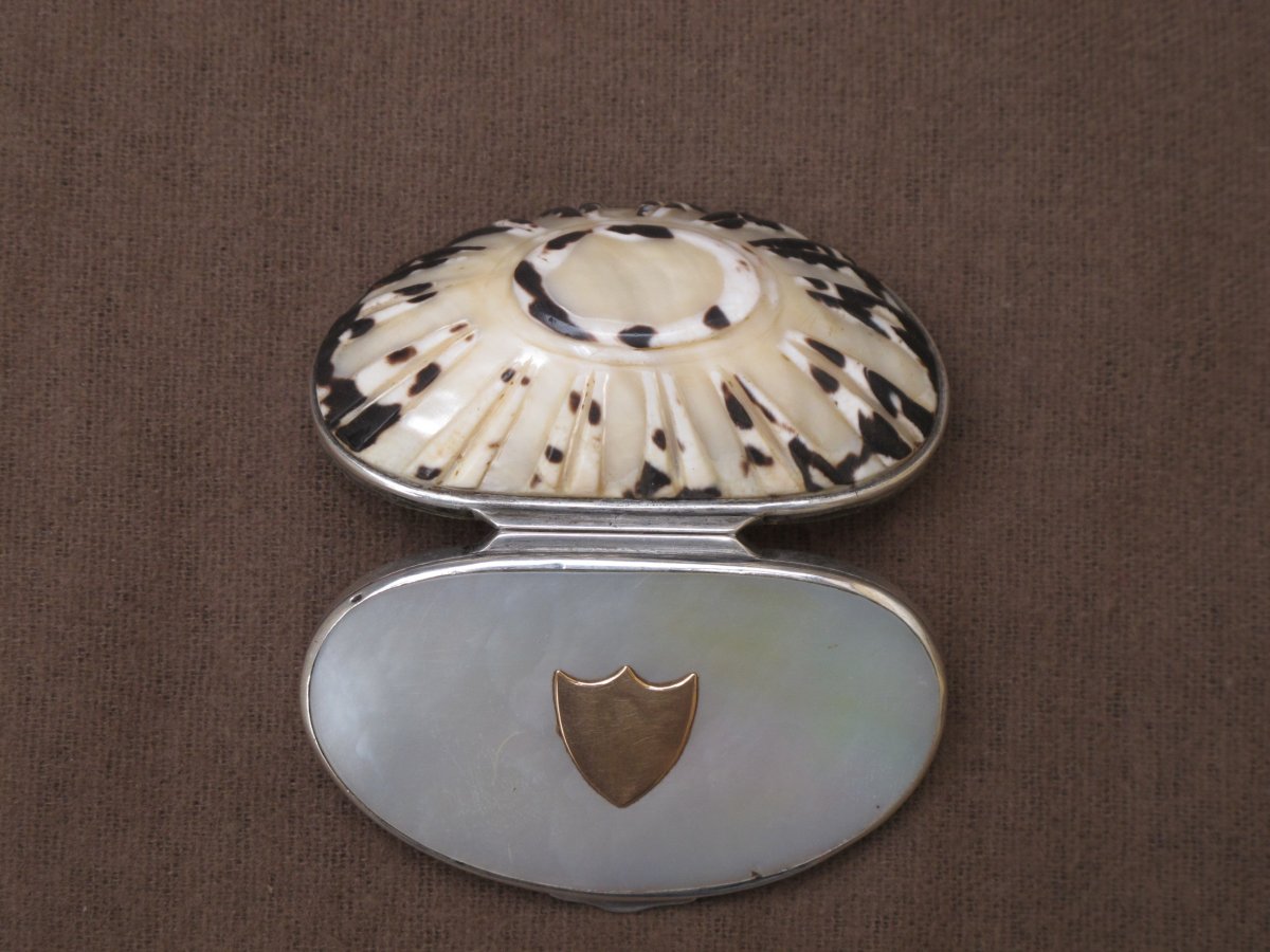 Silver Box Gold Pearl And Shell Empire Period-photo-1