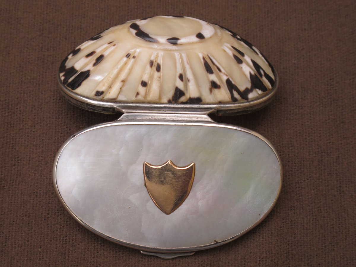 Silver Box Gold Pearl And Shell Empire Period-photo-2