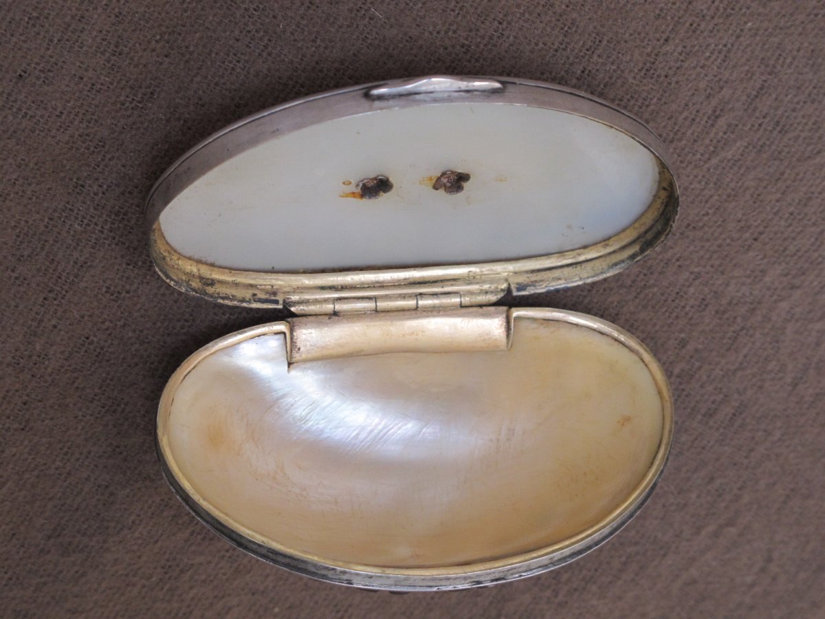 Silver Box Gold Pearl And Shell Empire Period-photo-4