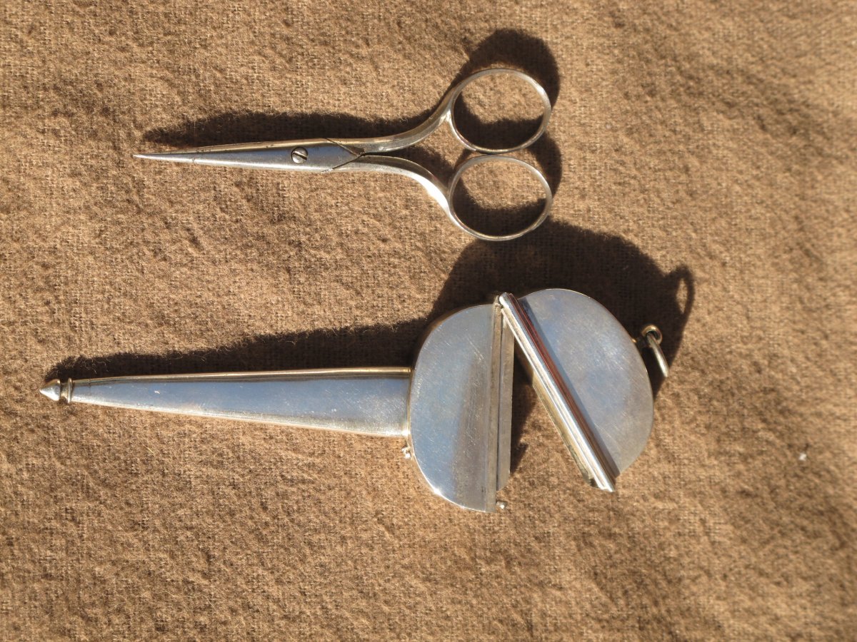 Silver Case With Scissors XVIIIth Century-photo-1