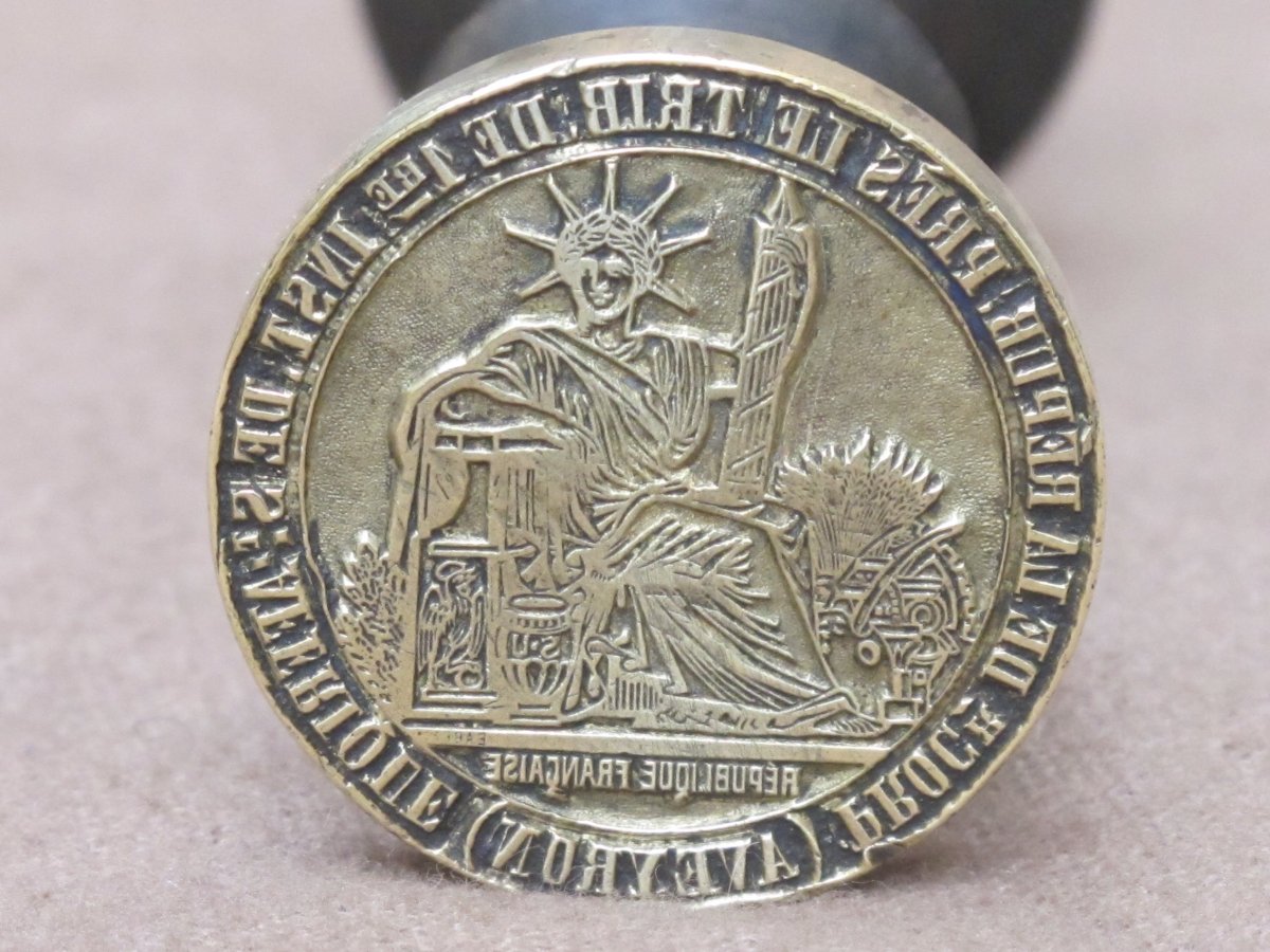 Seal Stamp In Bronze Justice Of The Peace From Cornus Aveyron