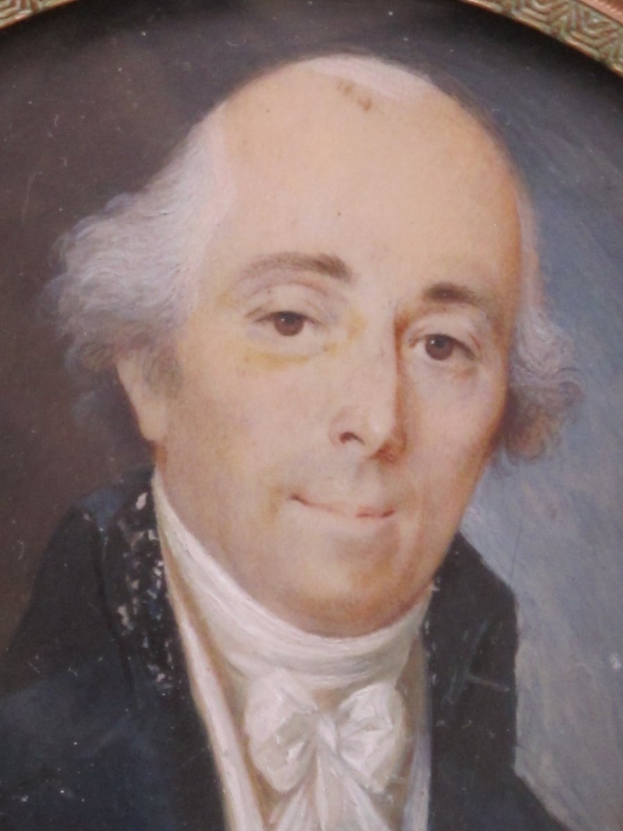 Miniature Portrait Homme Médaille Décoration De Saint Louis Boutons Fleurs De Lys  Louis XVI-photo-1