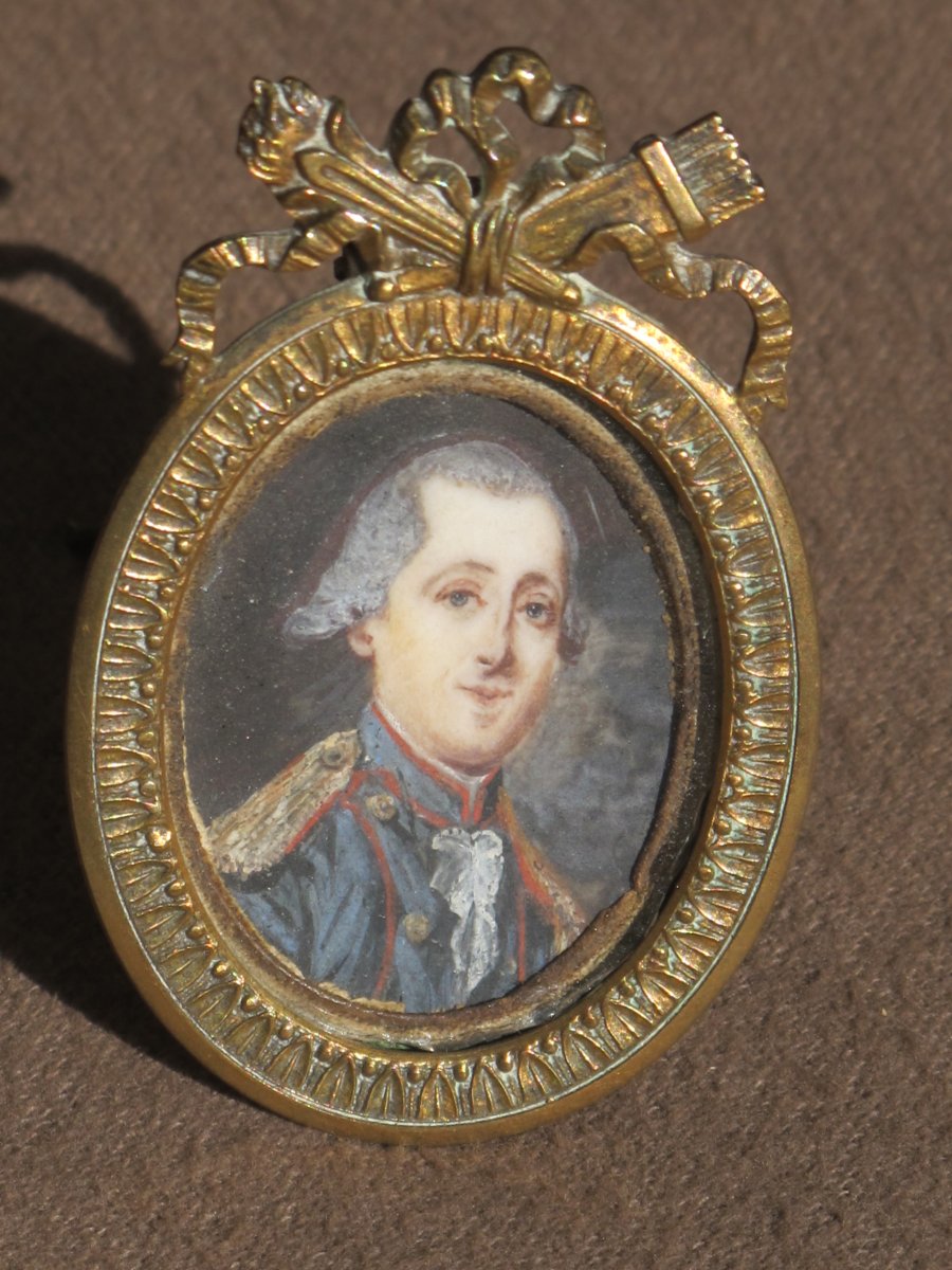 Miniature Militaire époque Louis XVI Ancien Régime Uniforme Français épaulette Cadre Attributs -photo-3