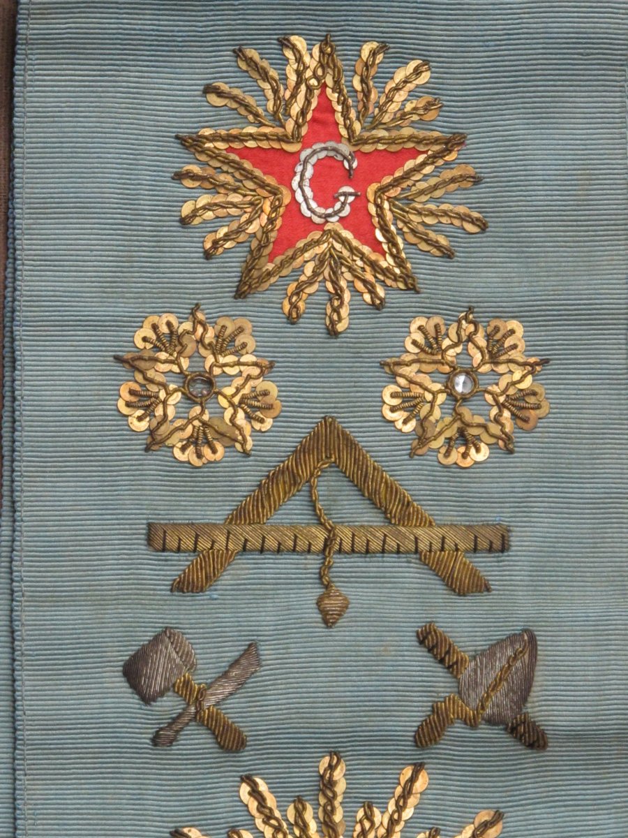 Cord Freemason Embroidered Temple Square Compass Star Mallet Sun Caduceus Trowel Level-photo-2