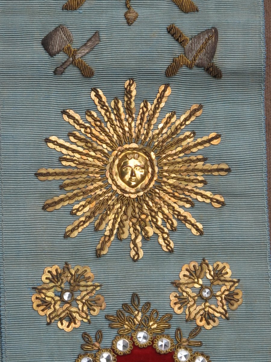 Cord Freemason Embroidered Temple Square Compass Star Mallet Sun Caduceus Trowel Level-photo-3
