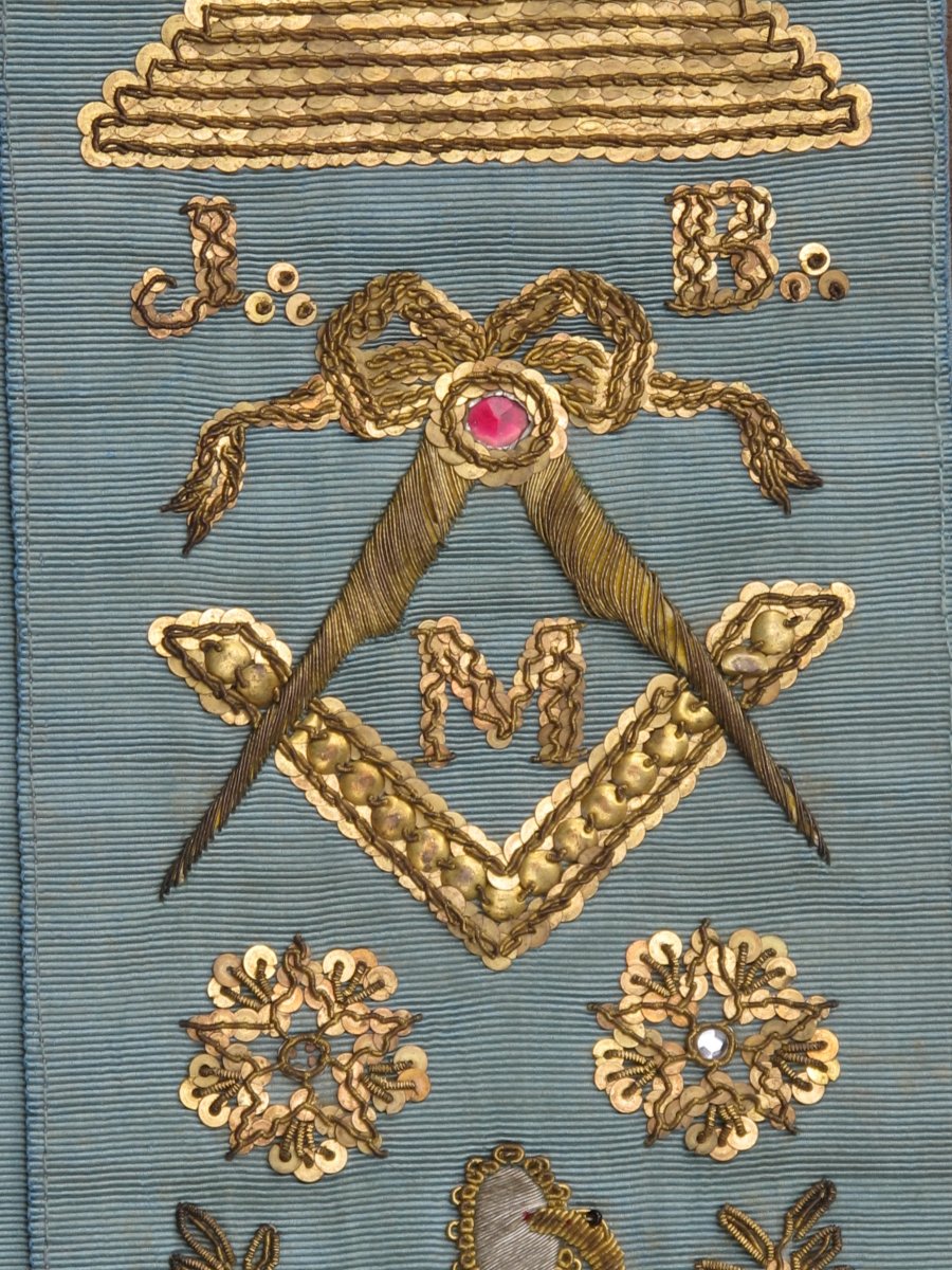 Cord Freemason Embroidered Temple Square Compass Star Mallet Sun Caduceus Trowel Level-photo-1