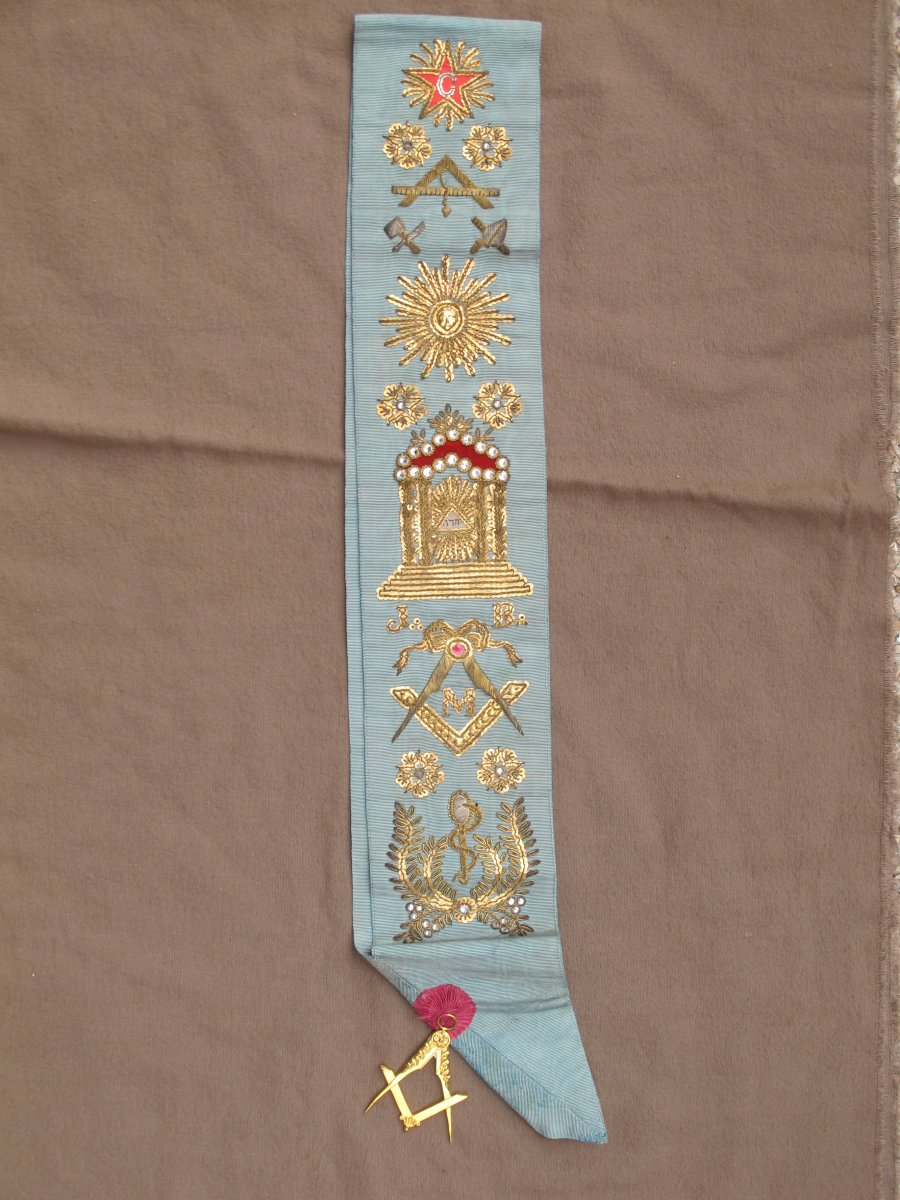 Cord Freemason Embroidered Temple Square Compass Star Mallet Sun Caduceus Trowel Level