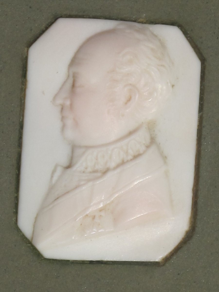 Maximilian Cameo Of King Of Bavaria From Wittelsbach Entourage In Marble? Brass Strapping-photo-3