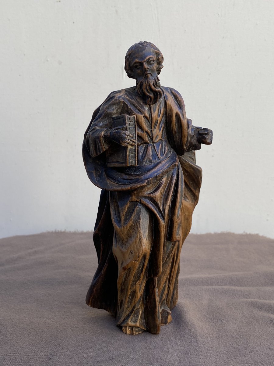 Statuettes Of Saint Paul In Carved Wood-photo-3