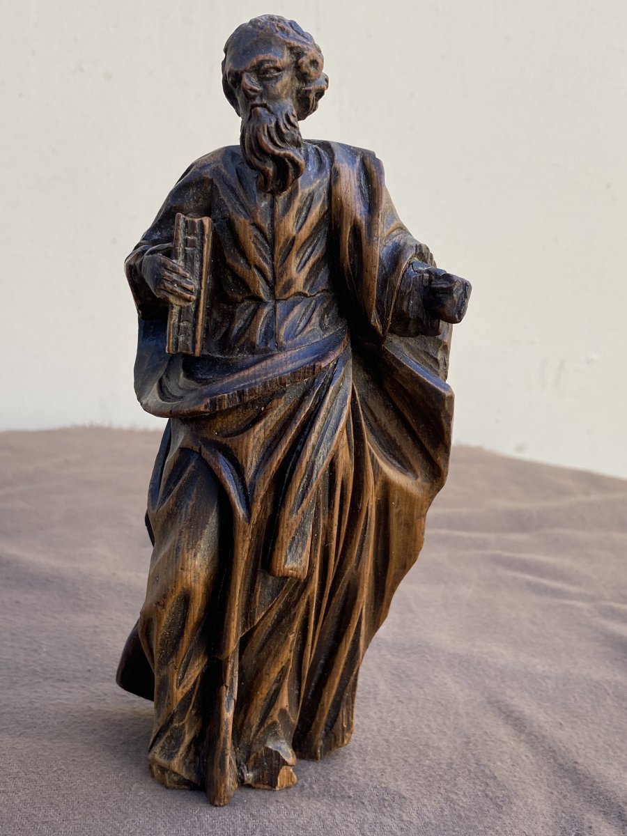 Statuettes Of Saint Paul In Carved Wood