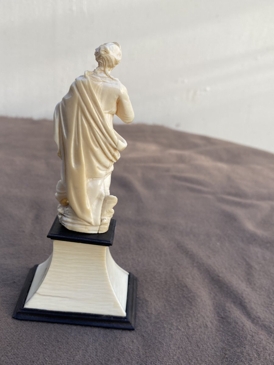 Statuette De Sainte Luce - Lucie Finement Sculptée Jolis Drapés époque XVIII ème Siècle -photo-4